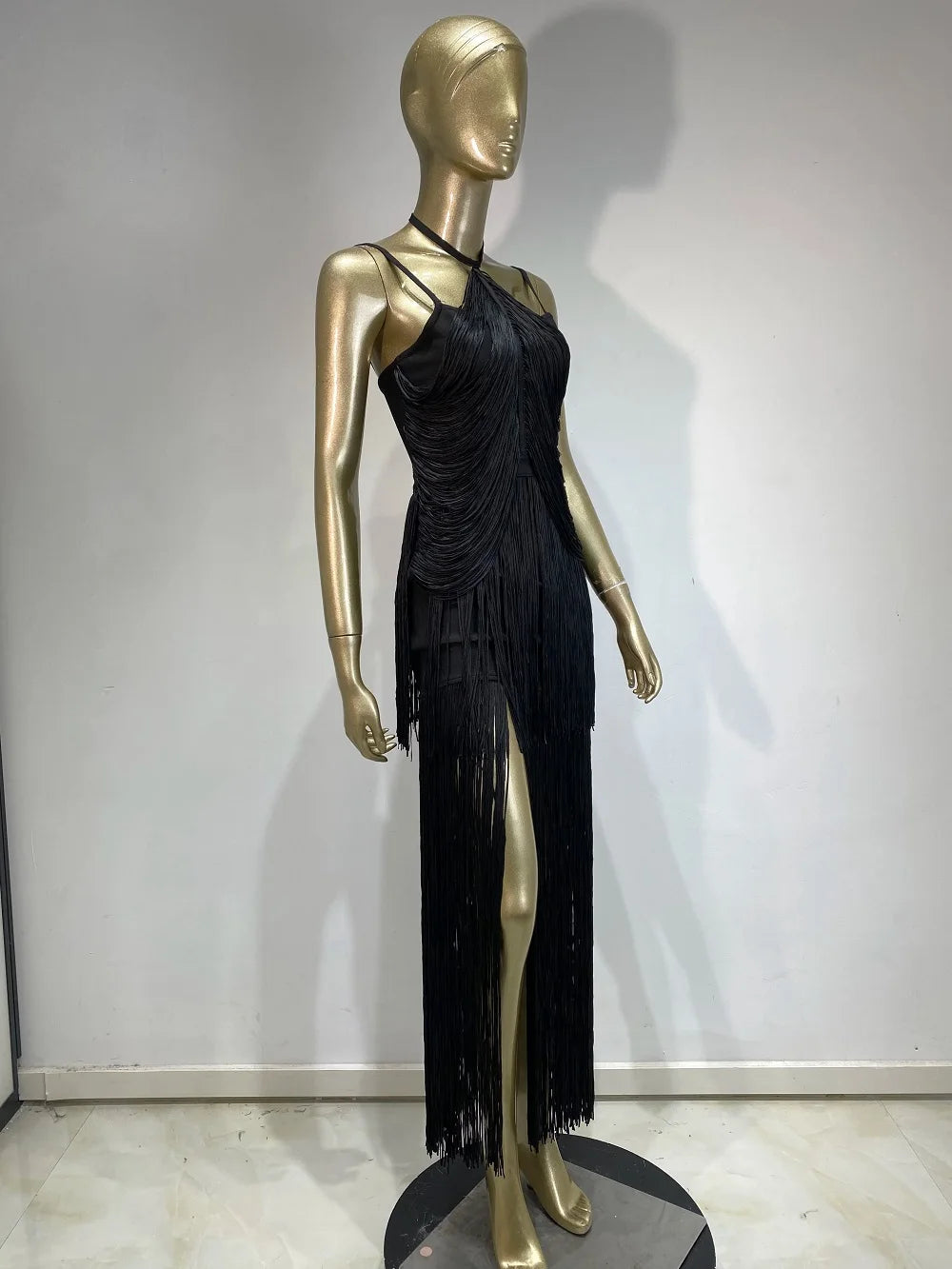 Celebrity Sexy Tassel Green Dress