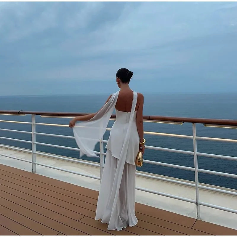 Trending dress With Scarf strapless