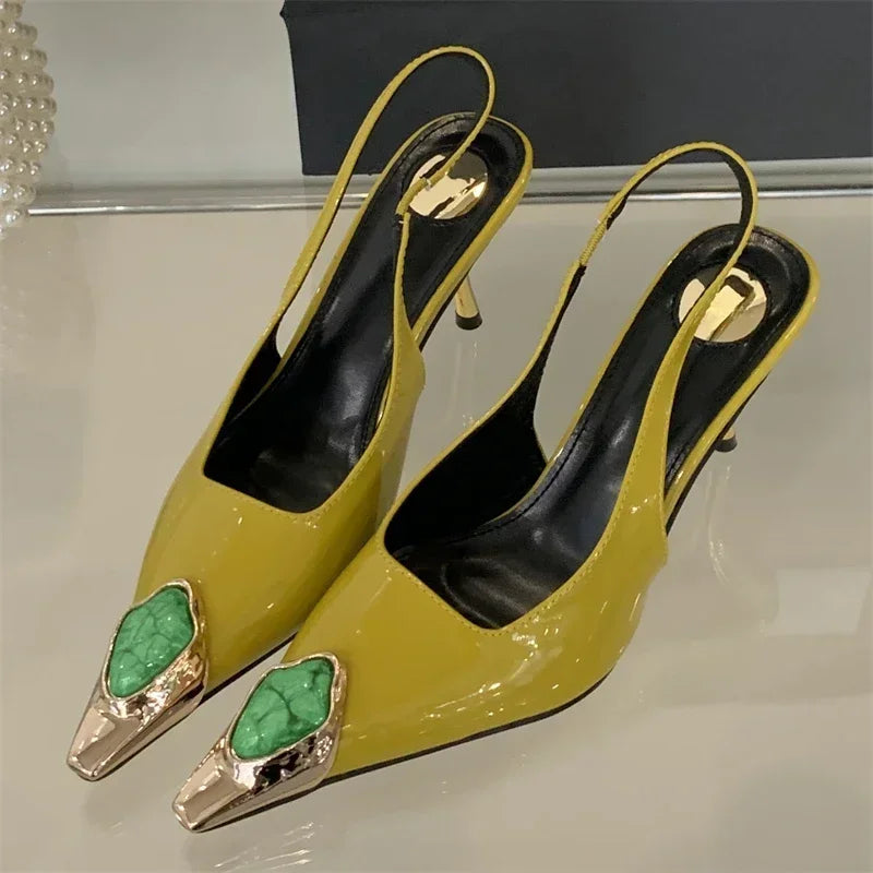 Ultra Luxurious Gemstone Pointed heels