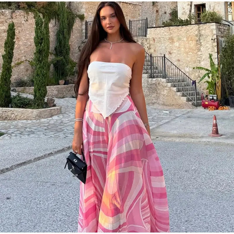 Marble Print Halter Satin Set