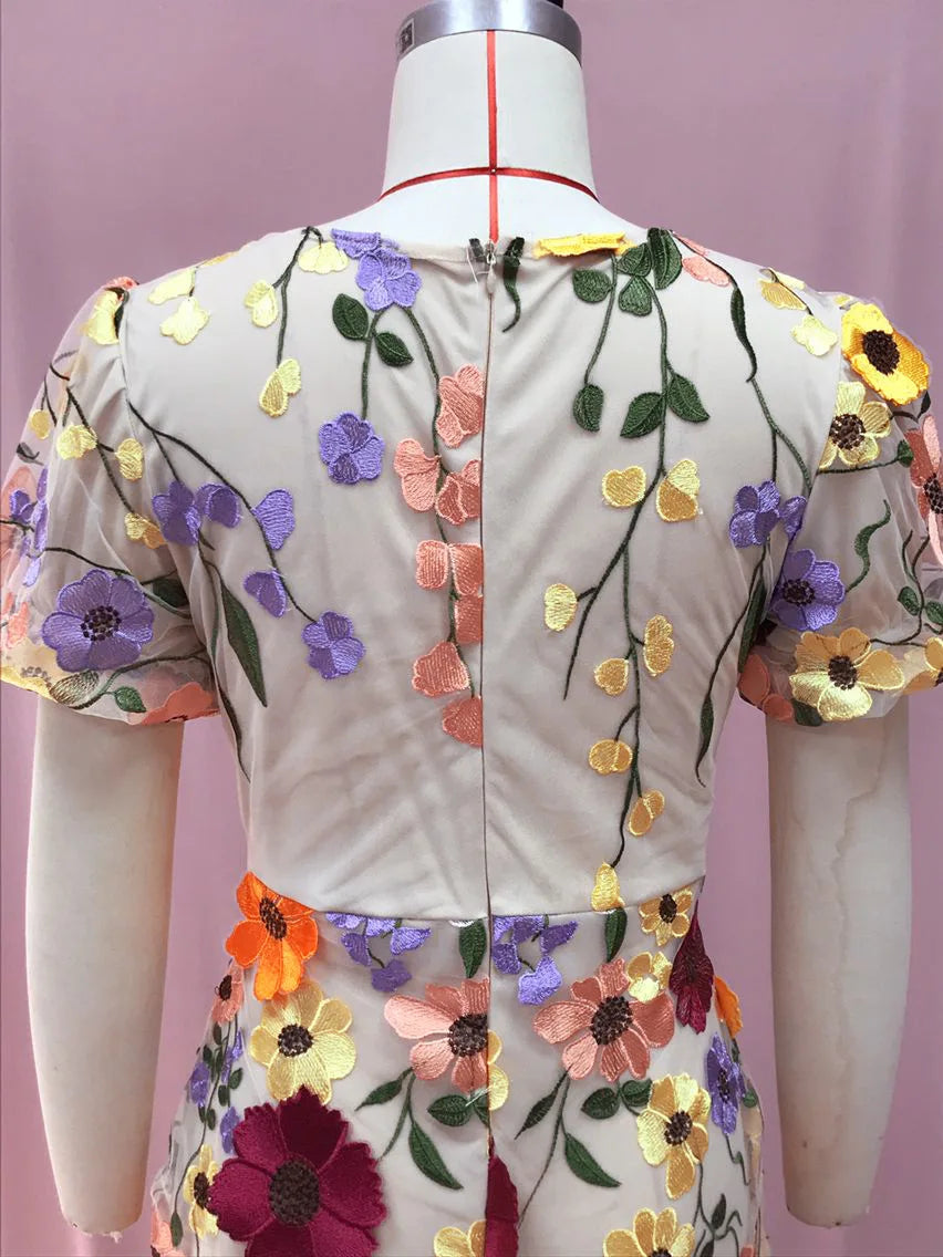 Flower Embroidered