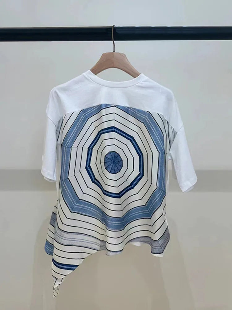 Loose Long Flared Pants Geometric Printing Suit 2025 Summer