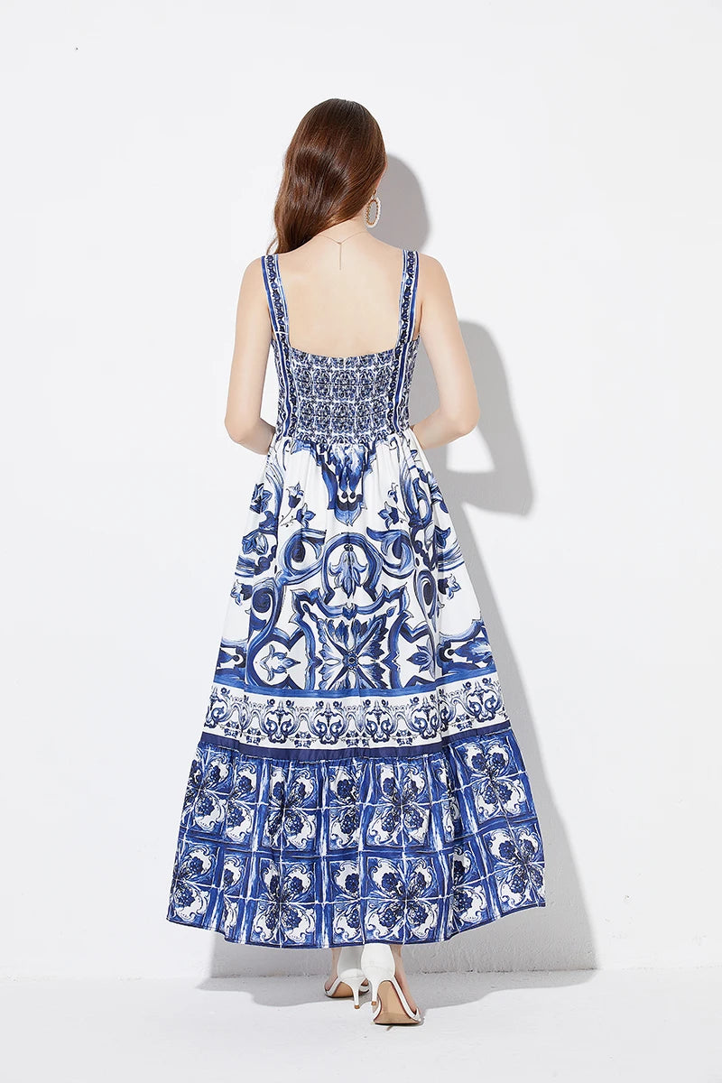 2 Queen Majolica Print Italian Dress
