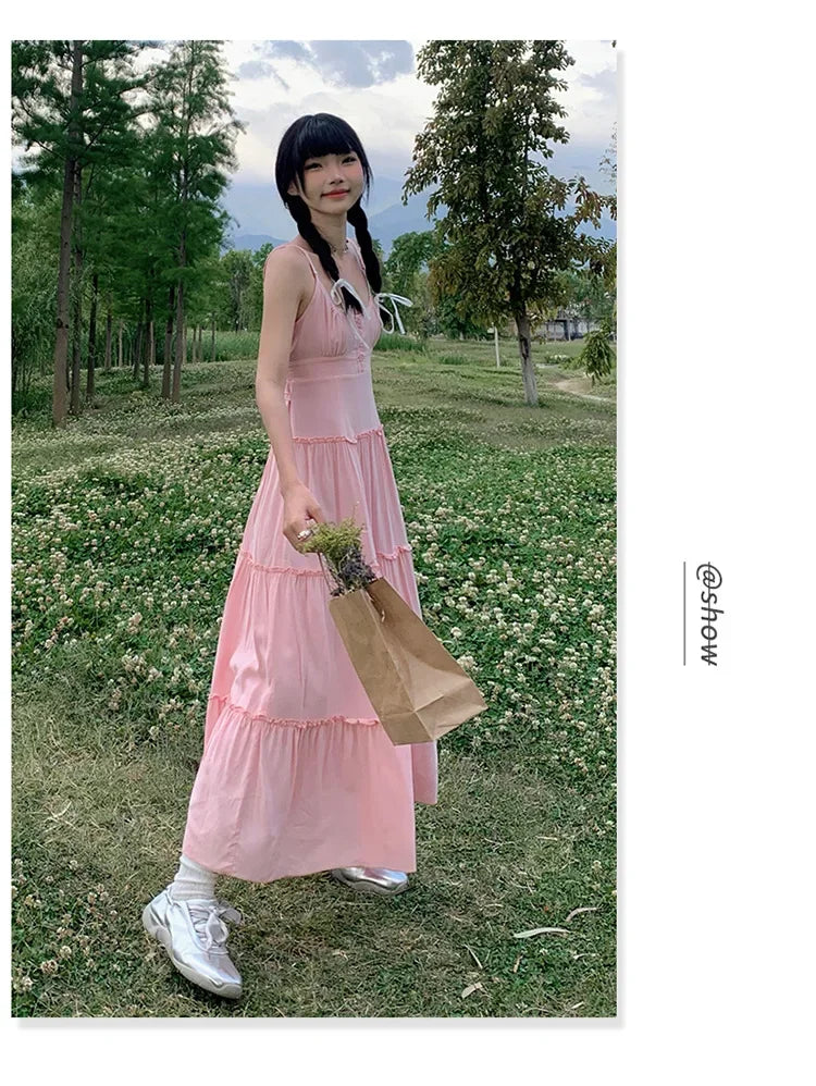 French Summer Waist Cinched A- Line Midi