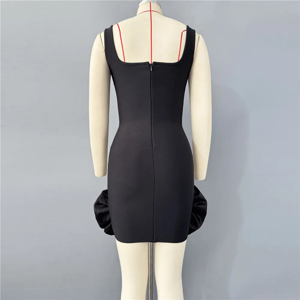 Ruffles Bandage Dress Club Party Mini Dresses