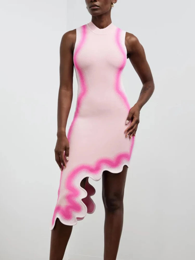 Asymmetrisches Slimming-Kleid Premium