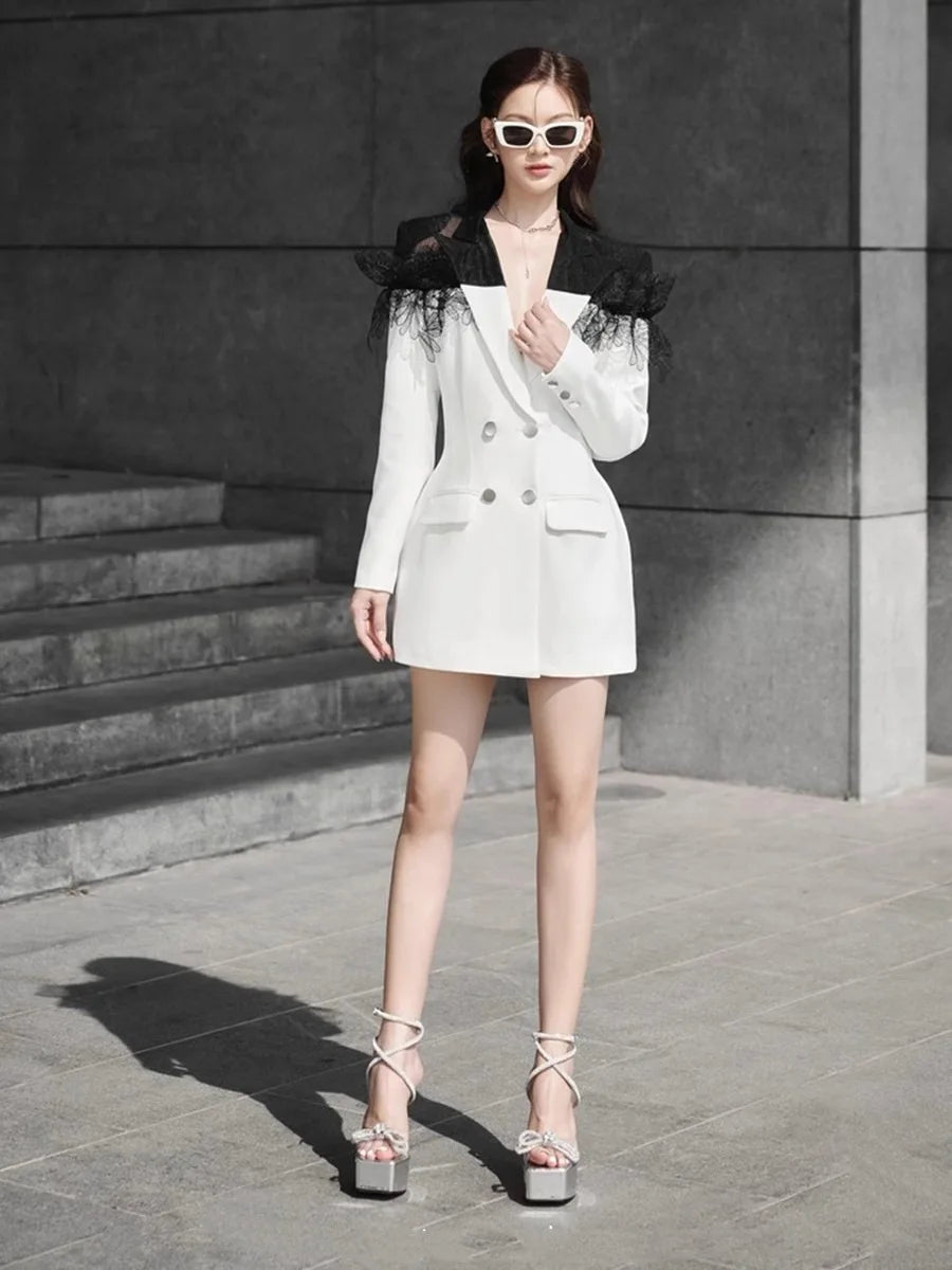 3D Splicing Stand Out Blazer Premium