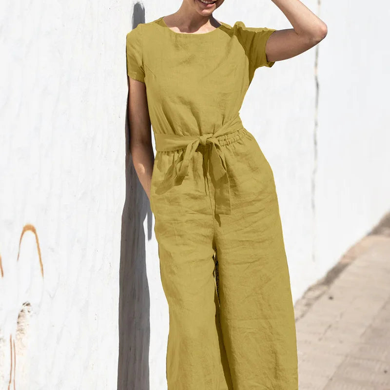 Summer Linen elegant Jumpsuit for strong women