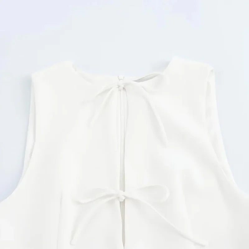 Summer short dress with knot