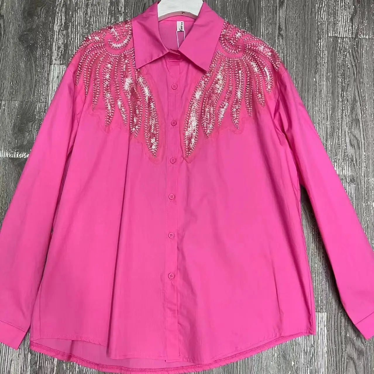 The Royals Collection Sparking Sequined Beaded shirt