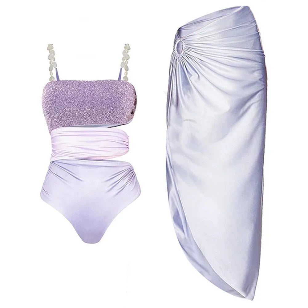 Elegant Cut Out Smimsuit and Coverup