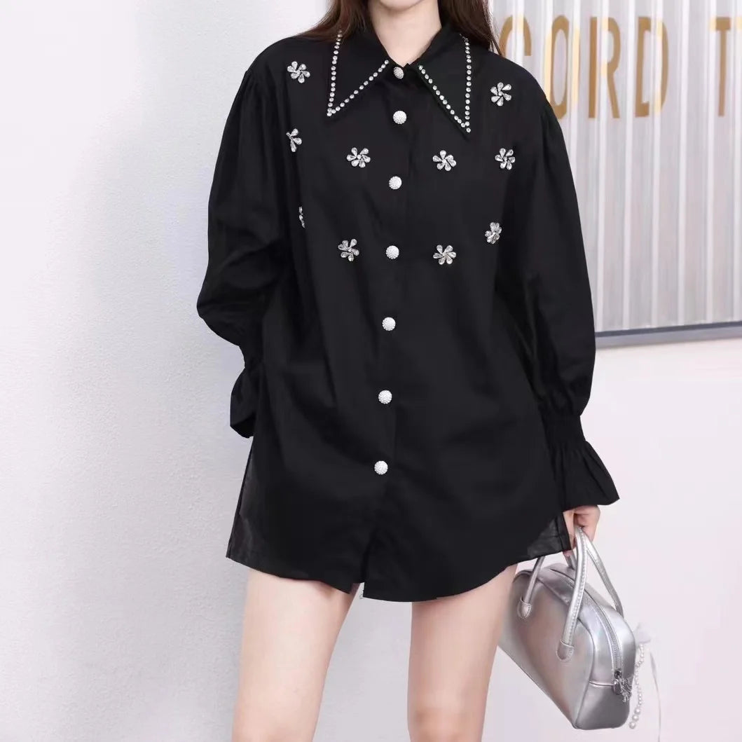 Diamonds Embroidery Cotton shirt