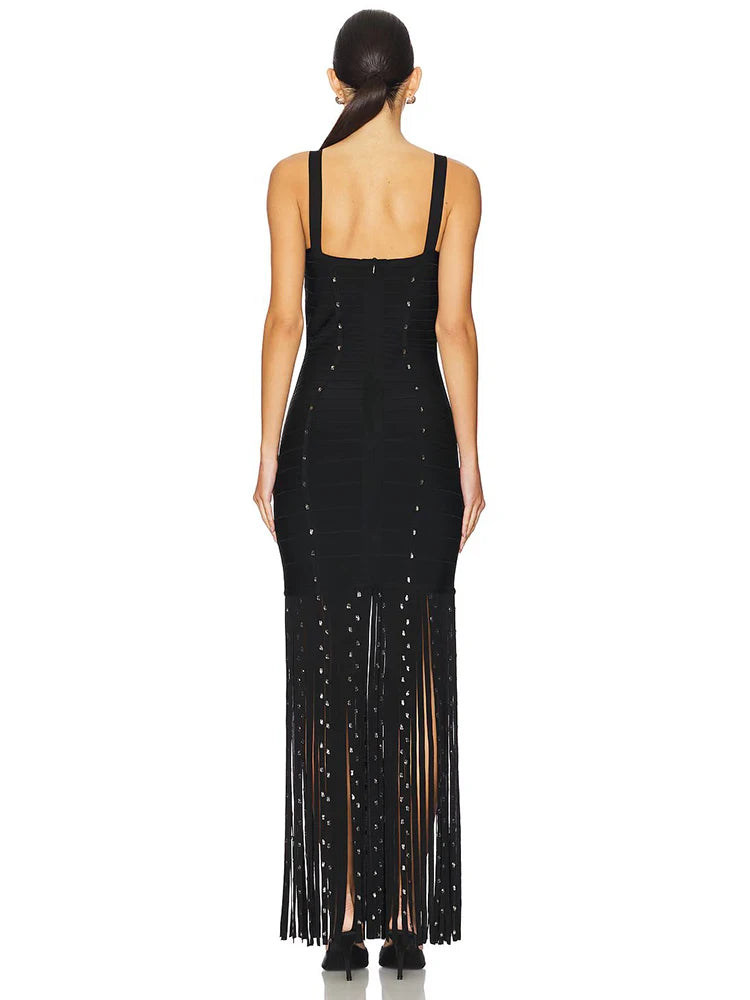VC Black Diamond Tassel Spaghetti Straps L