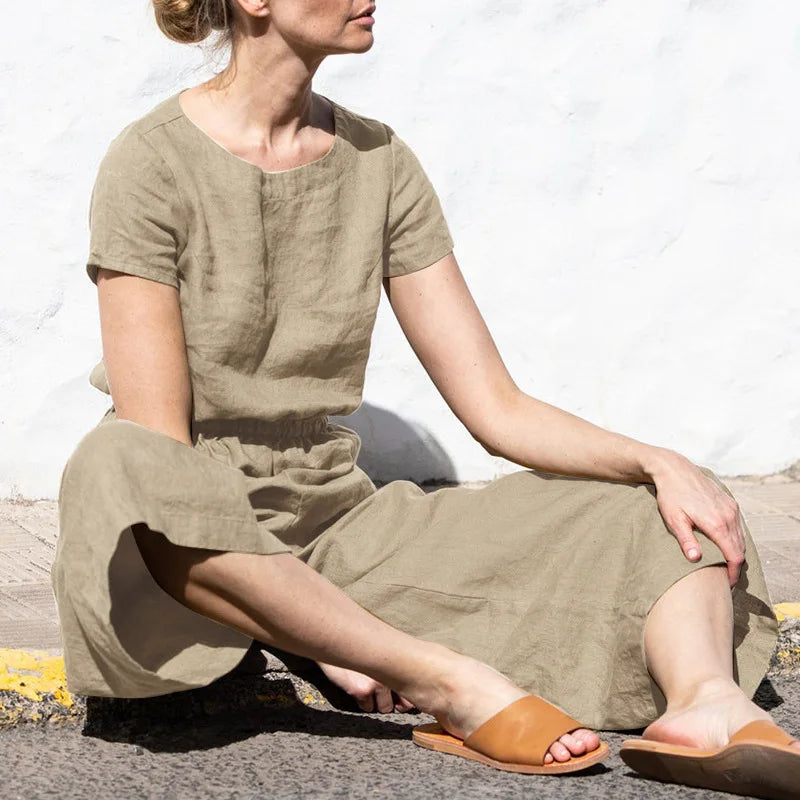 Summer Linen elegant Jumpsuit for strong women