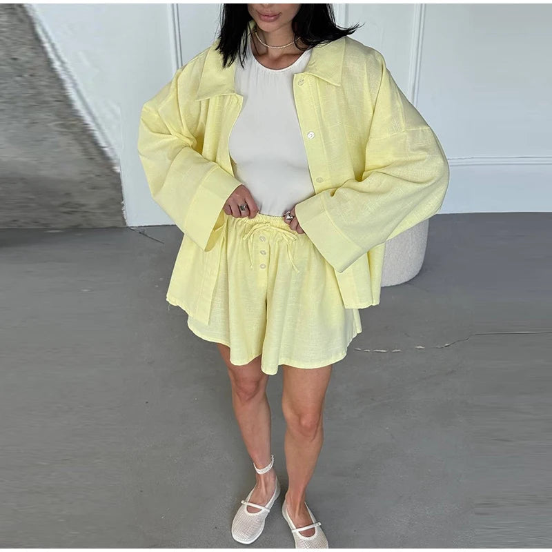 Yellows Shosrts Set