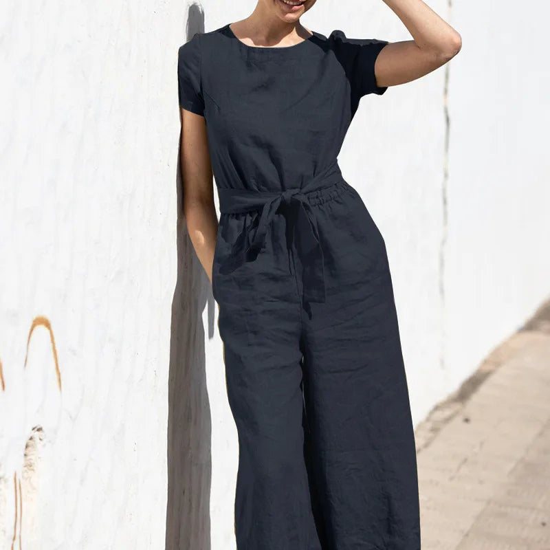 Summer Linen elegant Jumpsuit for strong women
