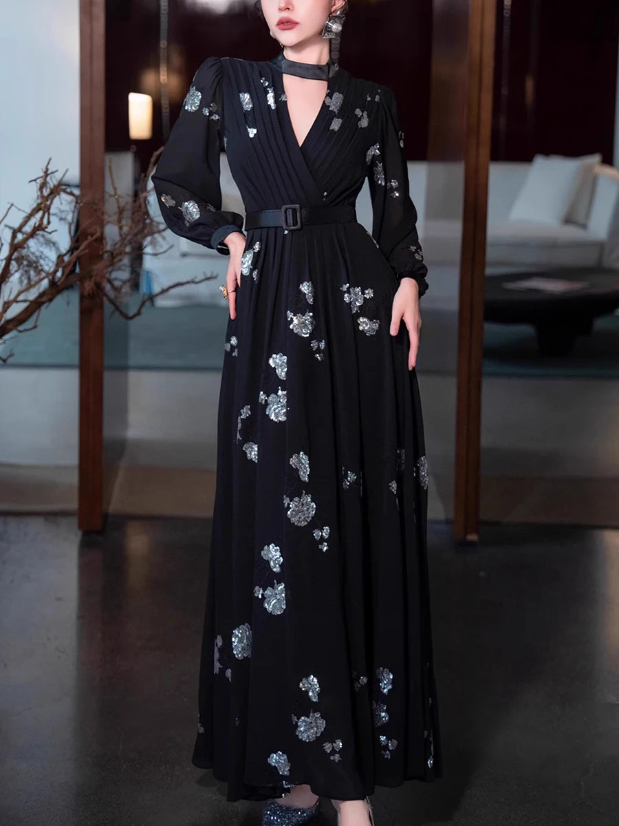 Solid Metal Miu Miu Floral Print Dress