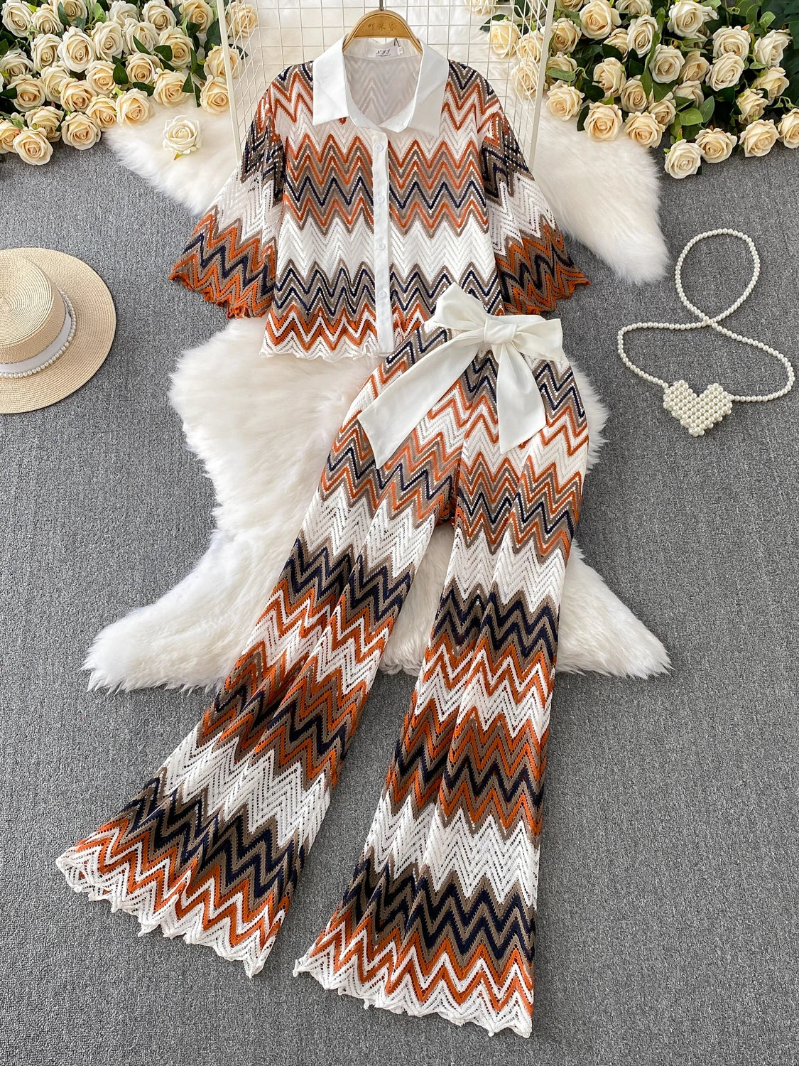 Knit pant set