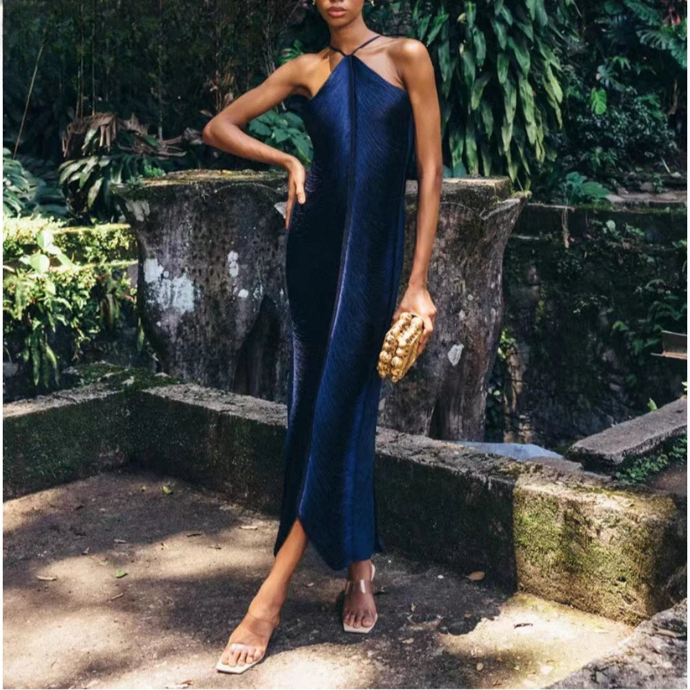 Gaia Fringe Halter Neck Party