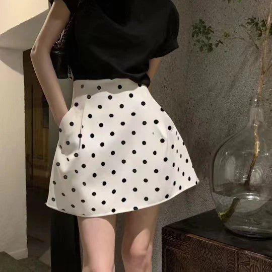 Victorian Polka Dot High Waist Puffy Skirt