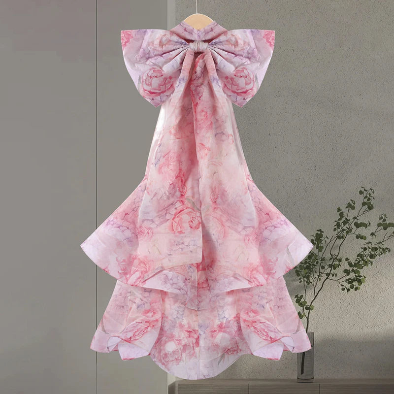 Floral Print Halter Ruffles Dresses