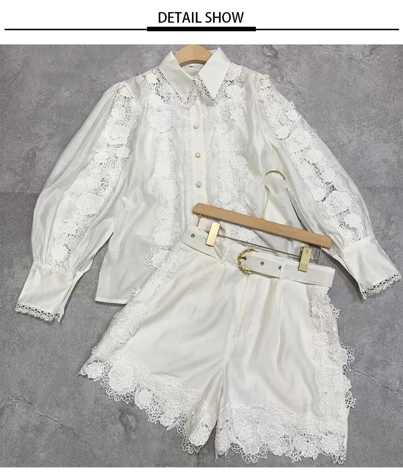 1 Retro Luxury Lace Shorts Set