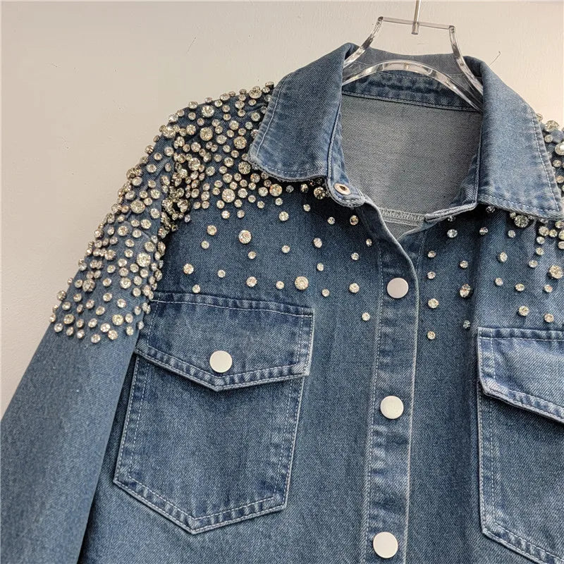 Jeansbluse Full Diamonds