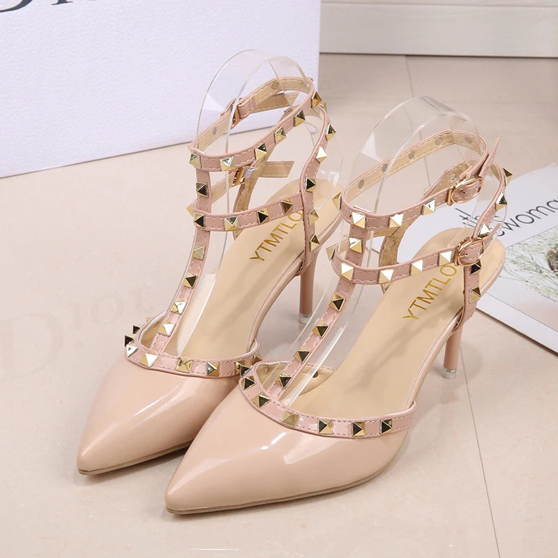 Rivet Decorated High Heels
