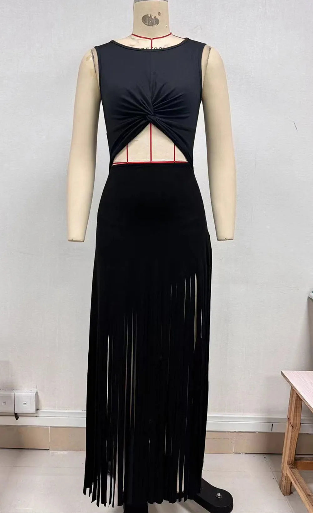 Goth Dark Retro Tassel Fringe dress