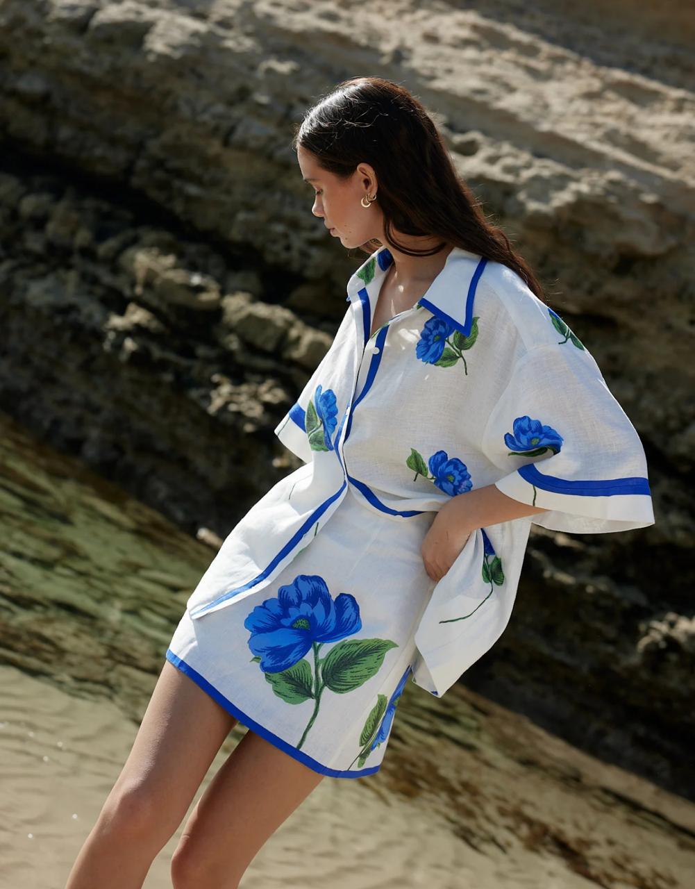 1 beautiful Linen skirt Set top brand