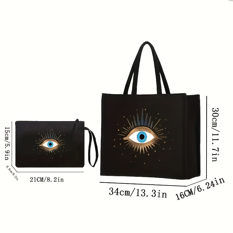 2pcs Evil Eye Beach Canvas Bag
