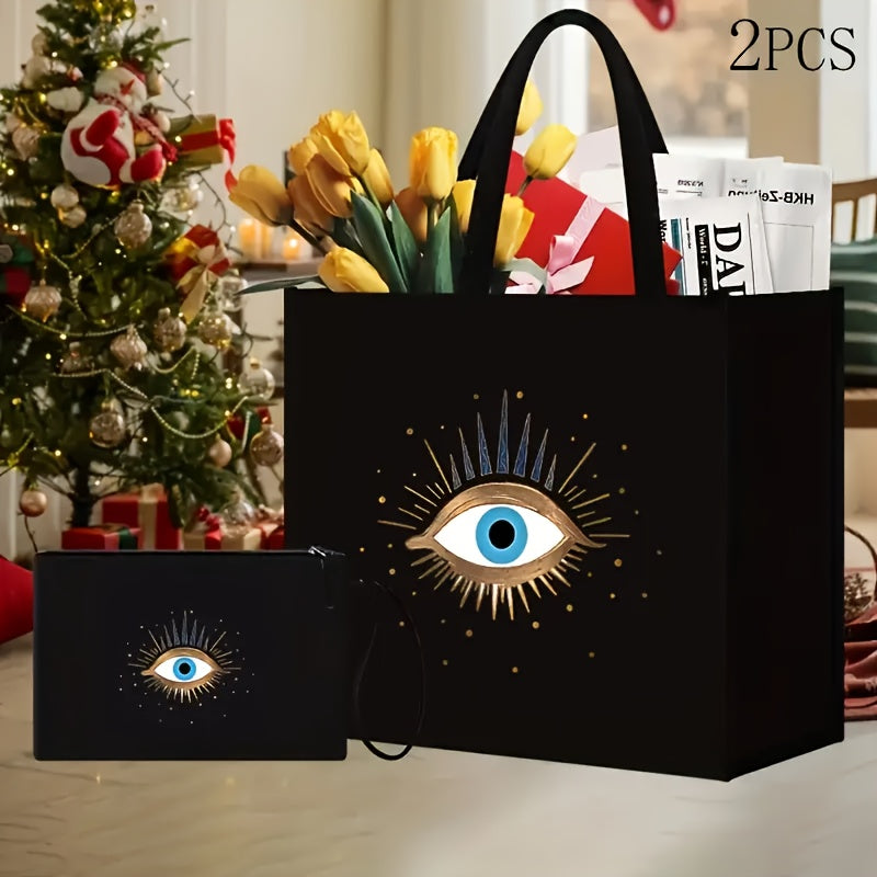 2pcs Evil Eye Beach Canvas Bag