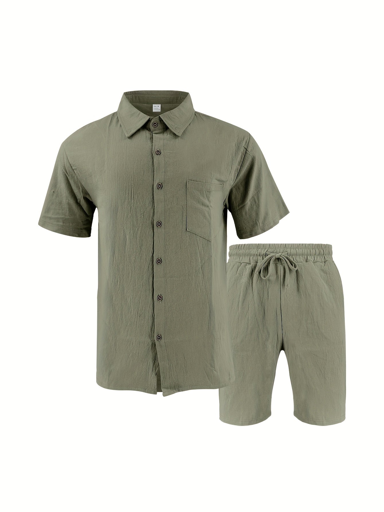 Summer Linen Shirt & Shorts Set Breathable