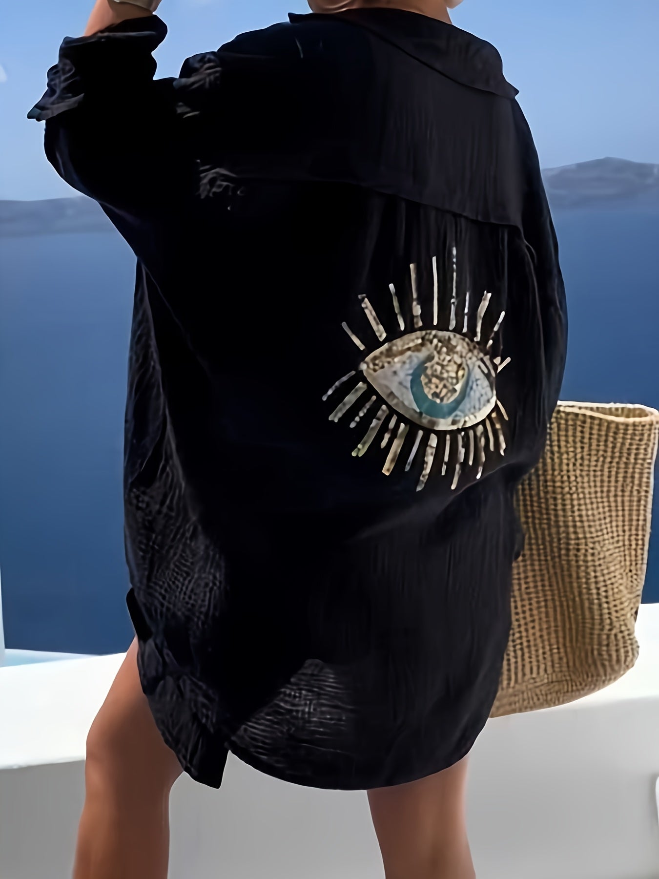 Sequin evil eye shirt