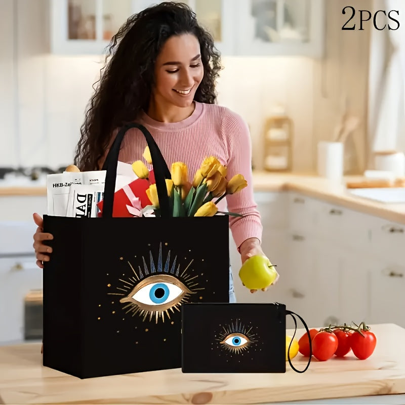 2pcs Evil Eye Beach Canvas Bag