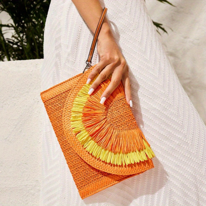 Bohemian Straw Woven Clutch