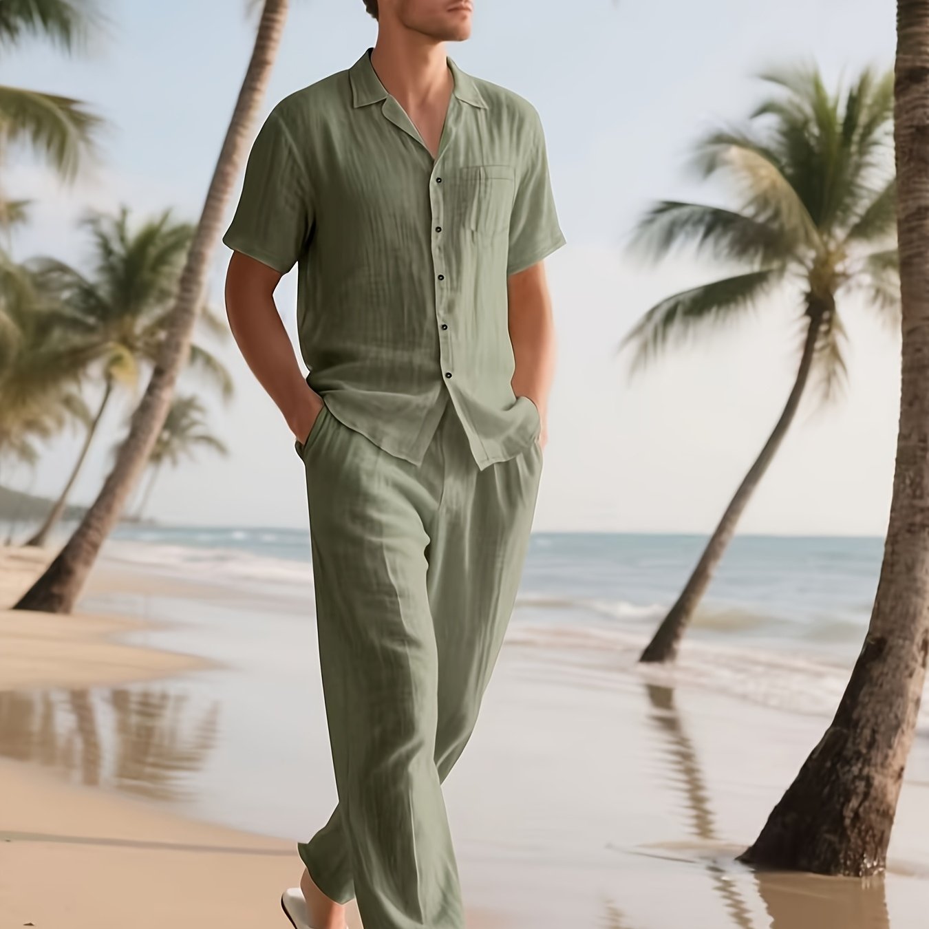 Loose Breathable Beach Set (Shirt & Trouser)
