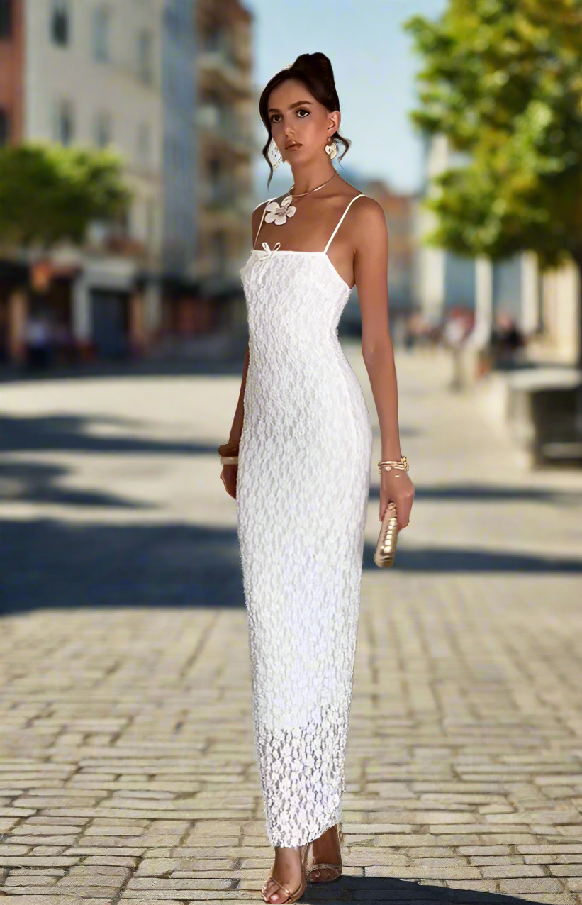 1 Lace White beach bar dress
