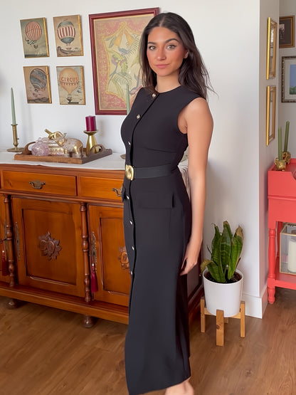 Elegant Waist Belt & Buttons