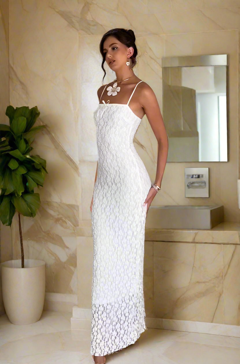 1 Lace White beach bar dress