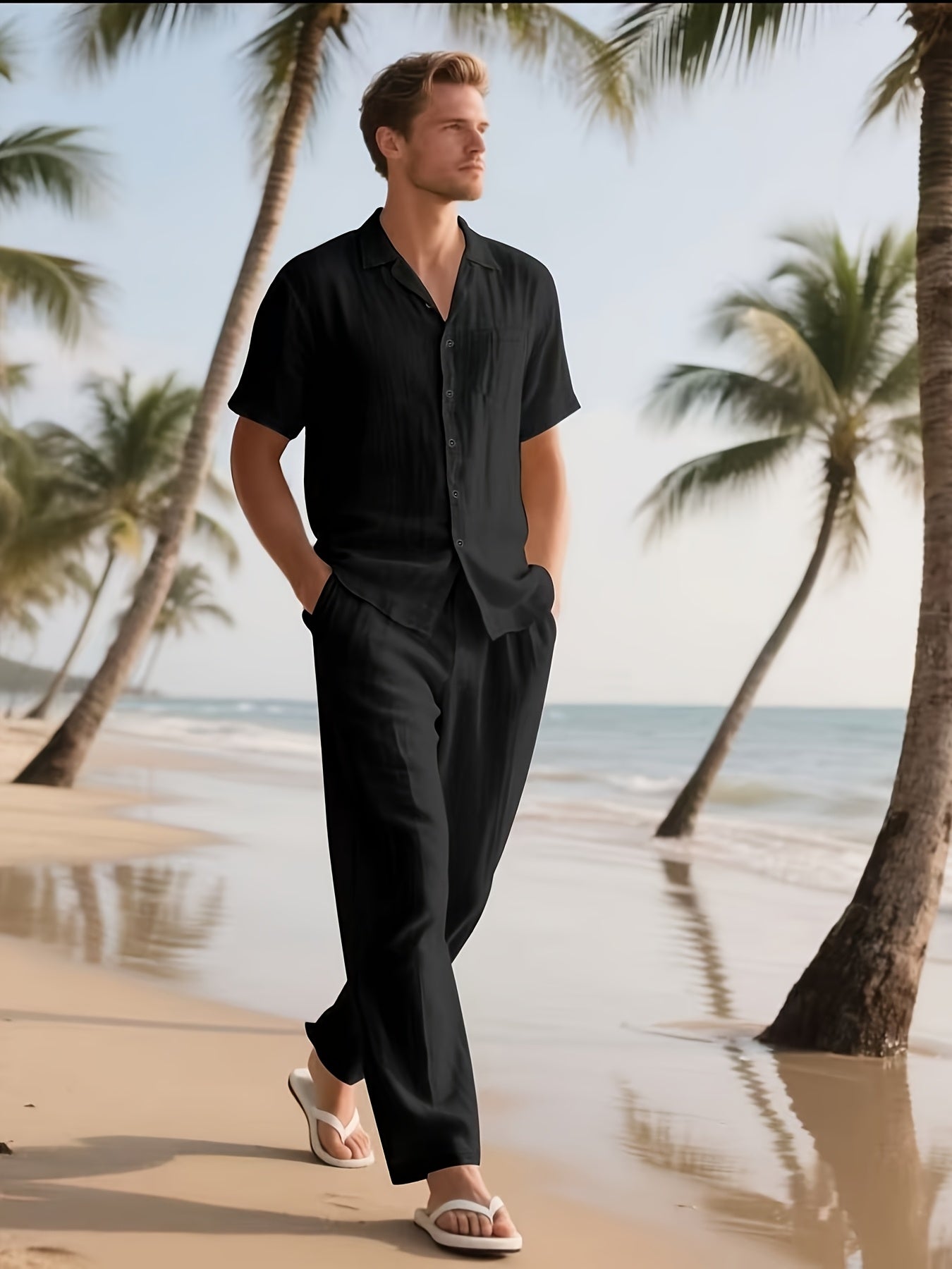 Loose Breathable Beach Set (Shirt & Trouser)