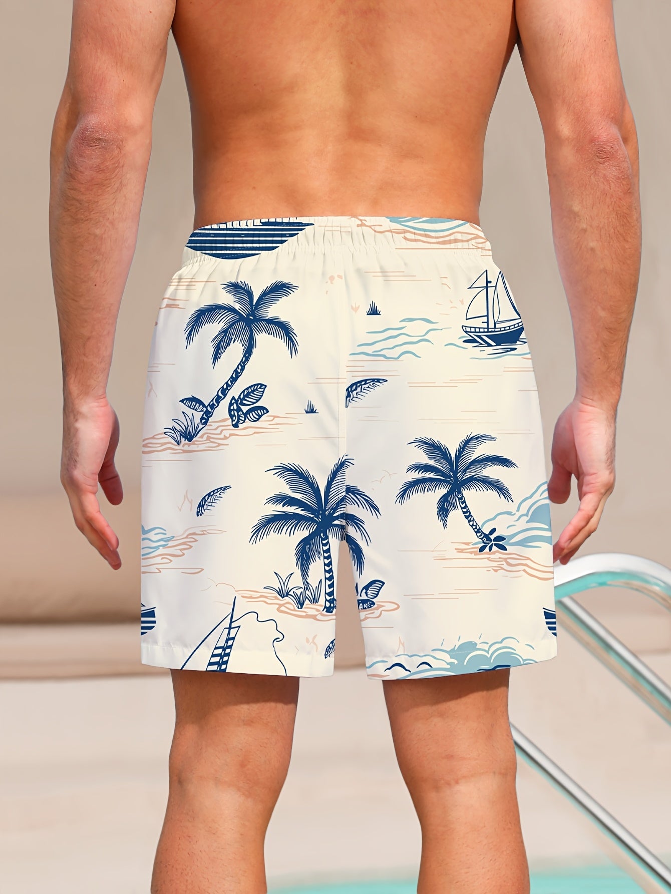 Men's Tropical Palm Tree Beach Shorts - Shellss