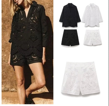 Lace Outfit V-neck