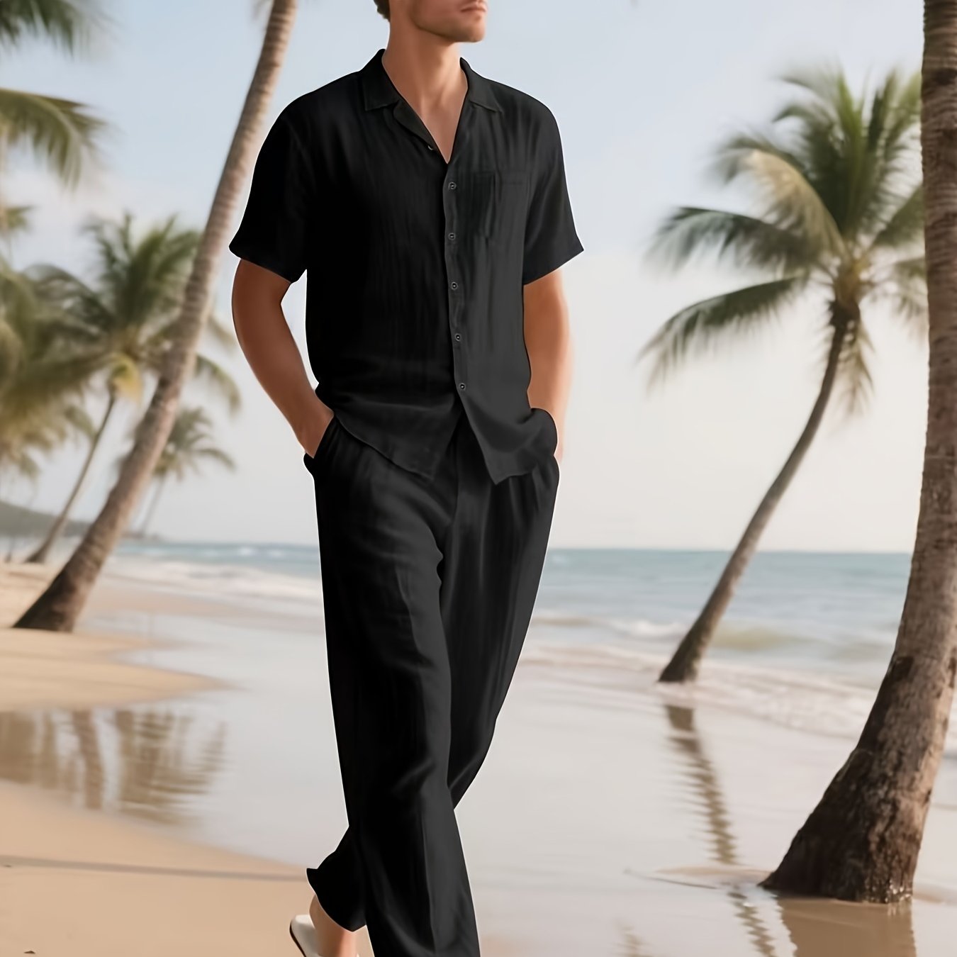 Loose Breathable Beach Set (Shirt & Trouser)