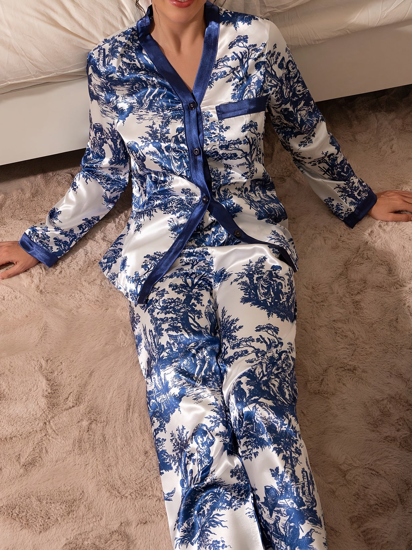 Dior vibes Vintage Blue Pajama Set