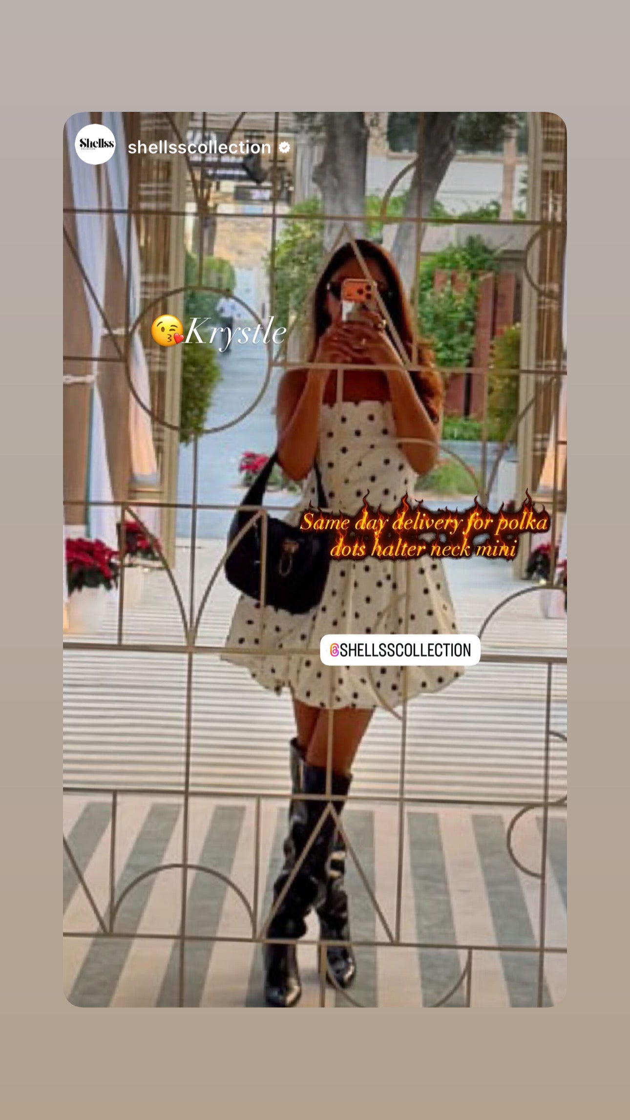 Polka halter neck mini -same day delivery dior vibes - Shellss