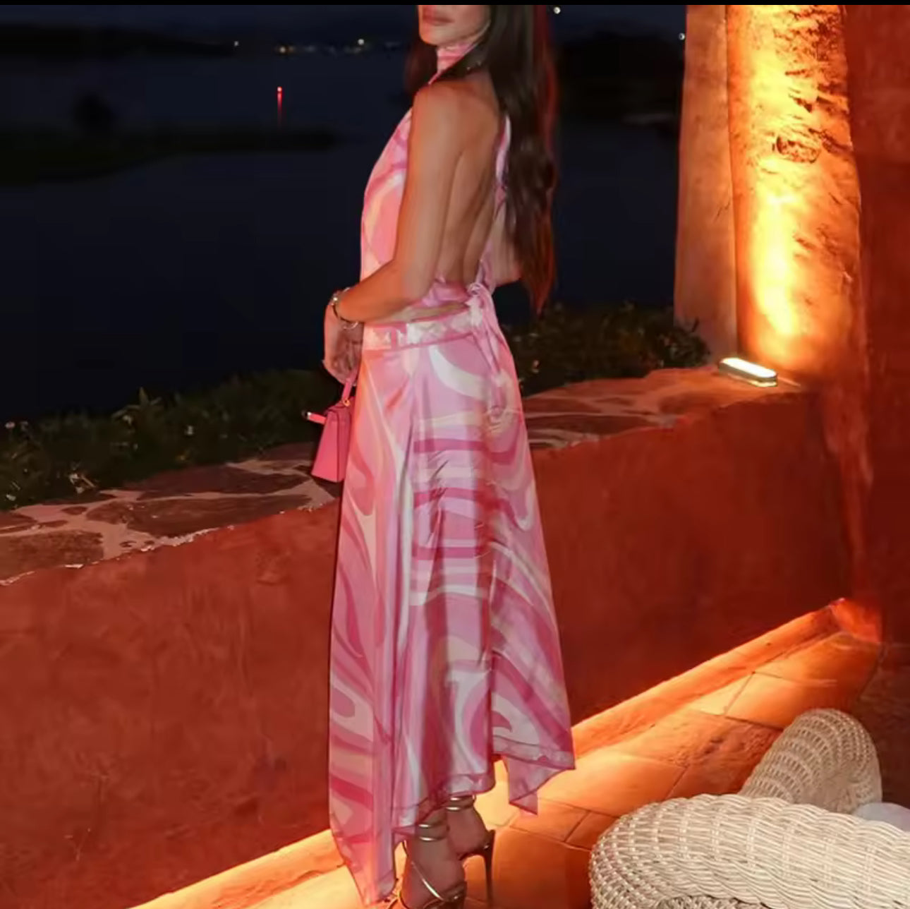 Backless Off Shoulder Vest Set