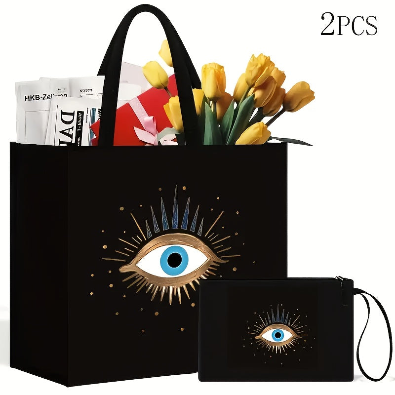 2pcs Evil Eye Beach Canvas Bag