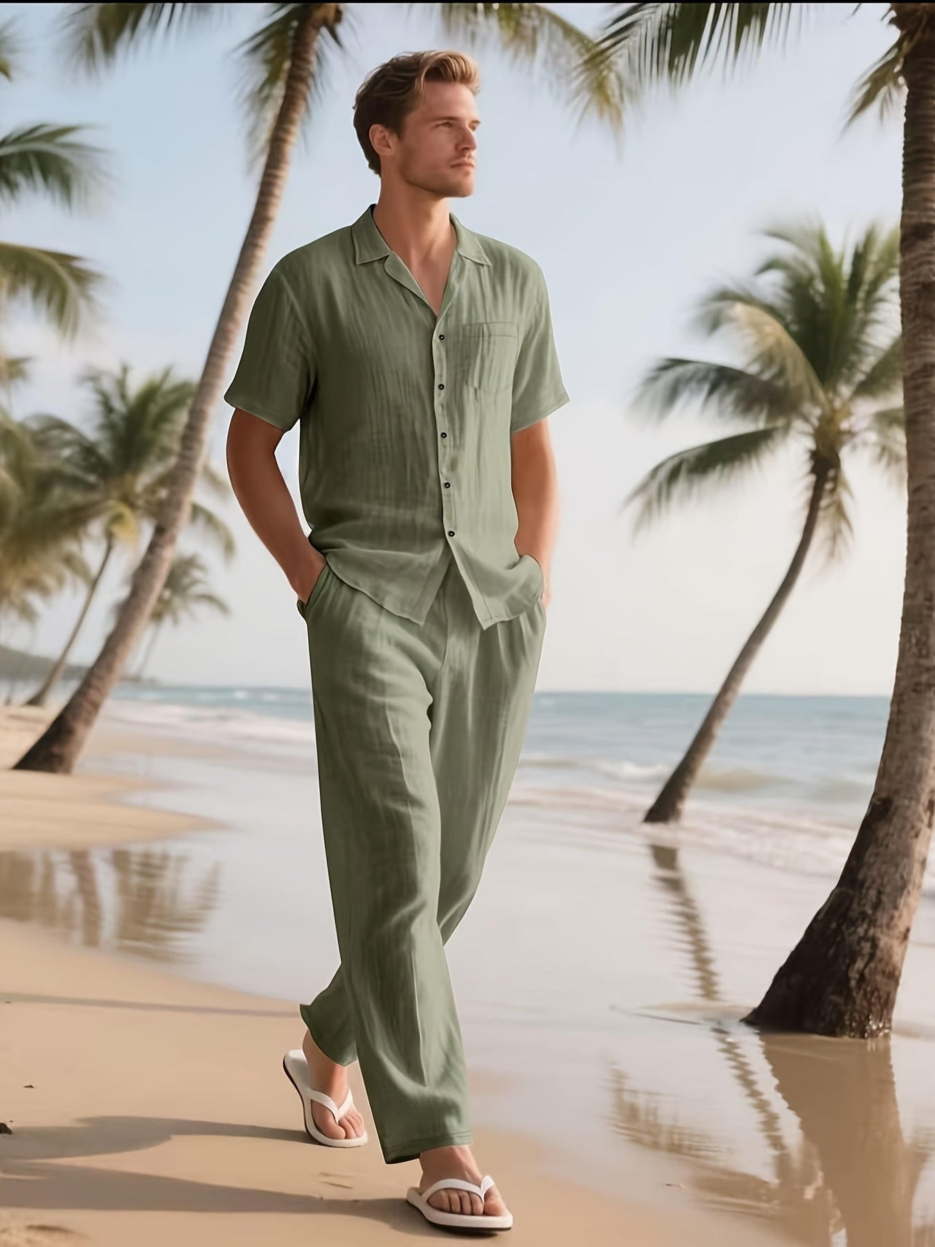 Loose Breathable Beach Set (Shirt & Trouser)