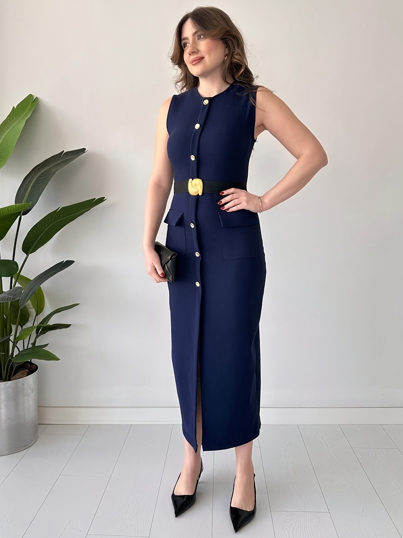 Elegant Waist Belt & Buttons